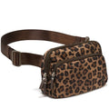 Pander Nylon Crossbody Belt Bag with Excess Strap Keepers, 6-Pocket Adjustable Sling Fanny Pack for Travel and Everyday Carry, Leopard Multi - color: Leopard Multi