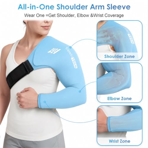 ComfiTECH Shoulder Arm Ice Pack Wrap for Pitcher & Recovery, Blue, XL - size: Extra Large, style: Blue