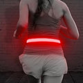 Illumifun LED Running Belt - USB Rechargeable Light Up Sash, High-Visibility Elastic Waistband Light for Running Cycling Hiking Camping Nighttime Activities - color: Red