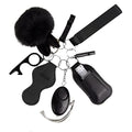 Safety Keychain for Women, Safety Keychain Set with Personal Alarm, 9 Pcs Protective Accessories for Women - color: Black
