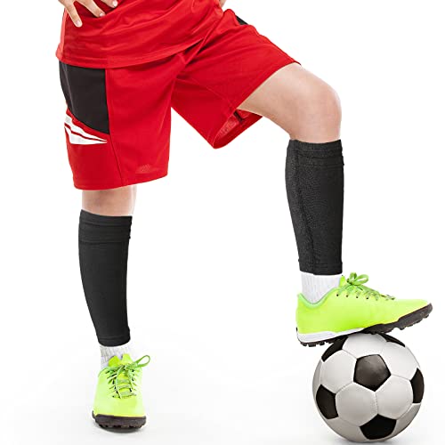 Skylety Soccer Shin Guard Sleeves Calf Compression Sleeves Football Leg Sleeve Compression Support Sports Sleeve Socks for Men and Women for Soccer Sport Running Cycling