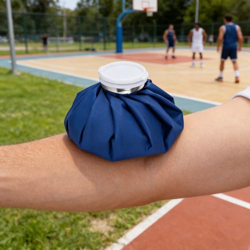 Reusable Ice Bag Hot & Cold Therapy Ice Pack for Injuries Sport Pain Relief - color: Dark Blue