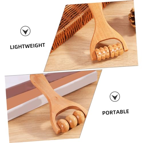 2Pcs Wooden Body Roller Massage Tool for Muscle Relief Neck Foot Shoulder Manual Muscle Roller for Home Office Travel