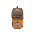 Bucket Boss Four-Barrel Tool Sheath with FlapFit to Fit Instantly Over a Belt or Into a Pants Pocket, with 5 Tool Pockets and 2 Loops, and Metal Tape Clip, in Brown, 54184
