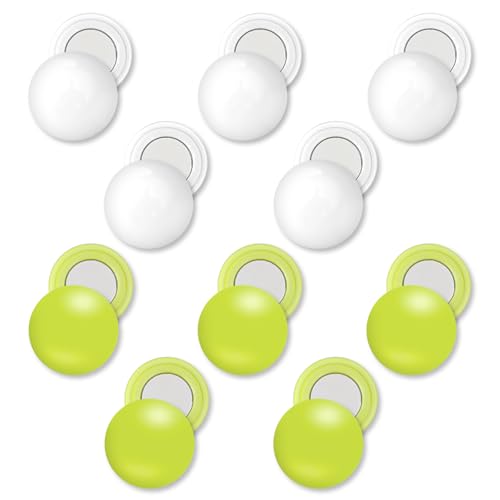 BOXOB 10 Pairs Magnetic Race Bib Clips, Marathon Race Number Buckle Running Bib Magnets Pins for Runners Field Triathlon Cycling Competition (White & Fluorescent Green) - color: White & Fluorescent Green