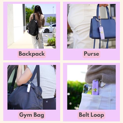Securityman Personal Alarms for Women | Safety Alarm Keychain (Loud 130dB Siren and SOS Strobe Light) Everyday Self Defense Security Alarm Protection Device (Purple) - color: Purple