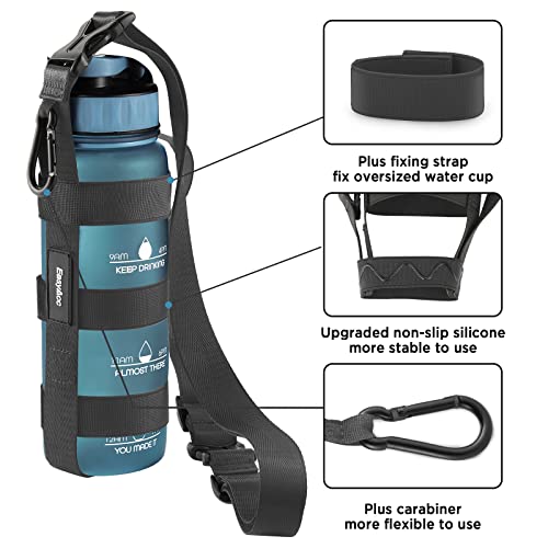 EasyAcc Water Bottle Holder Strap Sling, for Owala FreeSip 24 32 40 oz, Hydro Flask, Cirkul, Yeti, Stanley Flip, Universal Water Bottles, with Carabiner, for Walking Curise Travel (Bottle Excluded) - color: Grey