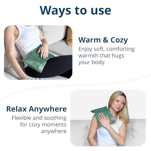 Microwave Heating Pad - Moist Heat Warm Compress for Back, Neck and Cramps - color: Morning Dew