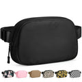 Pritent Fanny Packs for Women Crossbody Belt Bag With Zipper Back Pocket - color: Black, size: Small