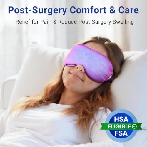 Cooling Eye Mask for Puffy Eyes: Fsa Eligible ltems Hsa, Migraines Headache Fast Relief After Surgery Care Cold Compress, Reusable Face Ice Pack Gel for Dark Circles, Gentle Weighted Sleep Mask Purple - color: Purple