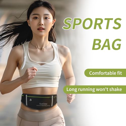 Men Women Slim Running Belt Fanny Pack,Zipper Waterproof Running Waist Pack,Ultra Light Reflective Phone Holder,Sport Workout Belt Bag for Running Walking Cycling Camping Gym (GSP1201-Gray) - color: GSP1201-Gray