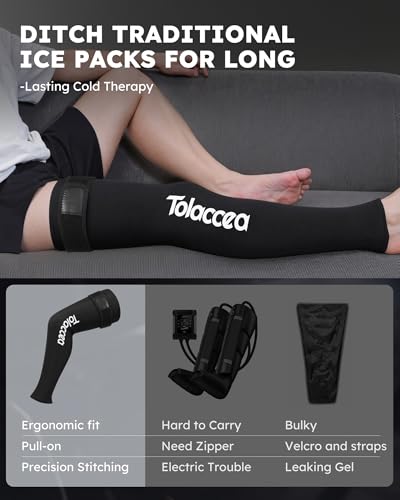 Full Leg Ice Pack Wrap, 360° Entire Leg Gel Cold Therapy Sleeve with Strap - size: universal