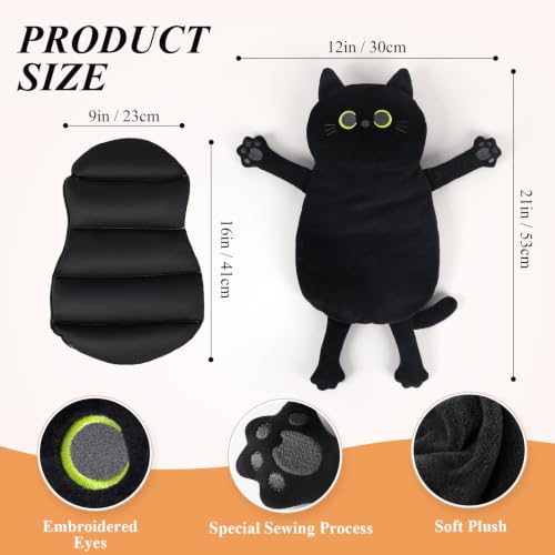Microwave Heating Pad for Pain Relief, 17" x 9" Microwavable Heating Pads for Cramps, Back Pain, Neck Shoulder, Muscles, Knee, Joints, Natural Heat Pack Moist Heat, Black Cat - size: Medium Black Cat