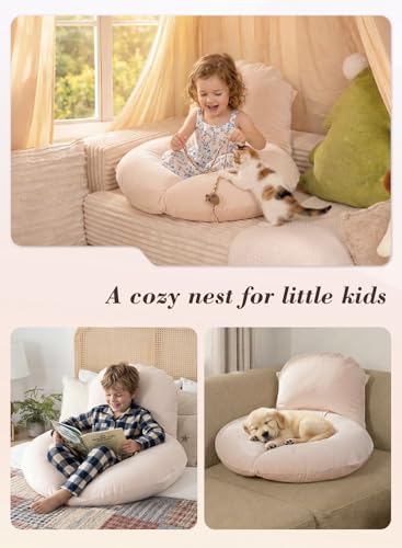 INSEN Wedge Pillow Set for Sleeping and After Surgery, Use for Acid Reflux, Reading and Relaxing, Headboard Pillow for Sitting in Bed, Beige - color: Beige