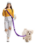 Hands Free Dog Leash, Multifunctional Crossbody Dog Leash - color: Purple, size: Large-5.9-9.5ft