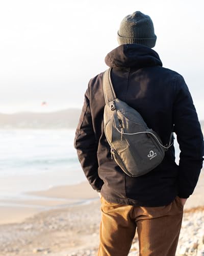 WATERFLY Crossbody Sling Backpack Sling Bag Travel Hiking Chest Bag Daypack (Black) - color: Black
