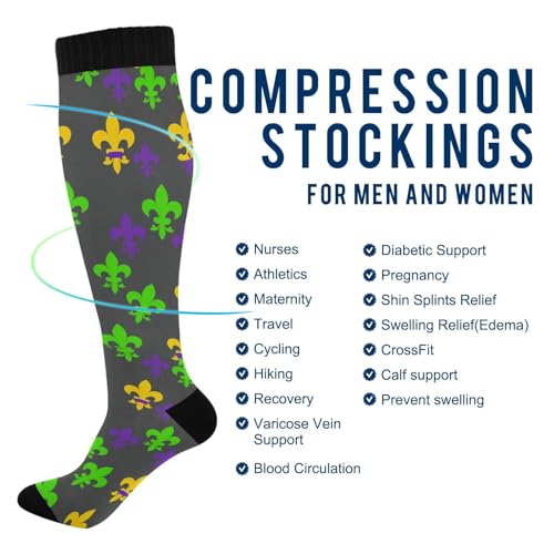 Wusikd Cute Penguin Compression Socks for Women and Men Circulation Long Socks for Athletic Running 1 - color: Multi 6