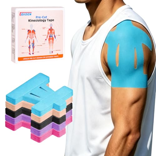 Precut Kinesiology Tape for Shoulder, 20 Pcs, Blue - color: Blue, size: 20 Pcs