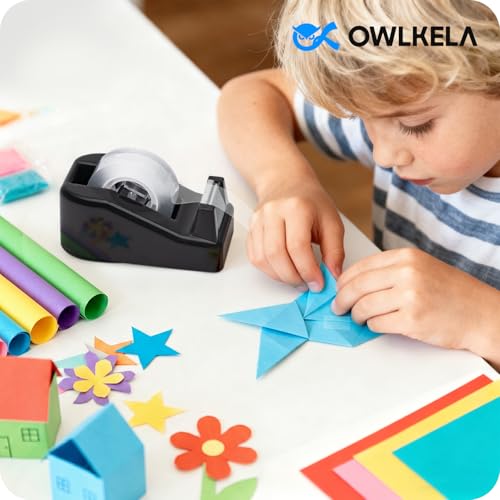 OWLKELA Lightweight Desktop Tape Dispenser, Black, 1 Pack - color: Black, size: 1 Pcs