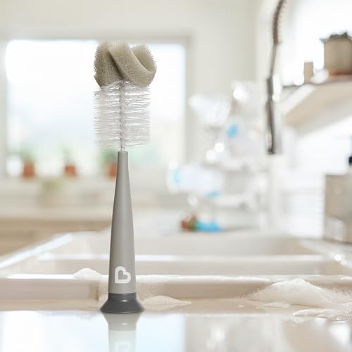 Munchkin Sponge Bottle Brush, Grey/Sage, 2 Count (Pack of 1) - style: Bottle Brush, Grey/Sage