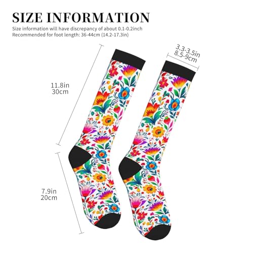 Camo Print Compression Socks Calf Knee High Support Socks Novelty For Women Men Nurse Athletic Running Hiking Travel - color: Mexican
