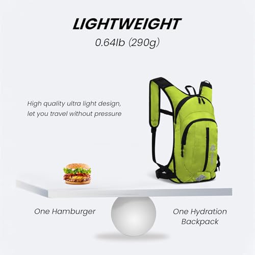 Nepest Hydration Pack Backpack with 2L Water Bladder Reflective Lightweight - color: Green