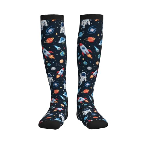 Compression Socks Women and Men 15-20mmHg-Circulation Support Socks for Athletic Running Cycling - color: Astronaut