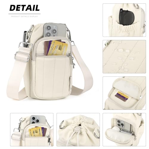 Rueesh Water Bottle Holder Bag with Adjustable Strap - color: Beige