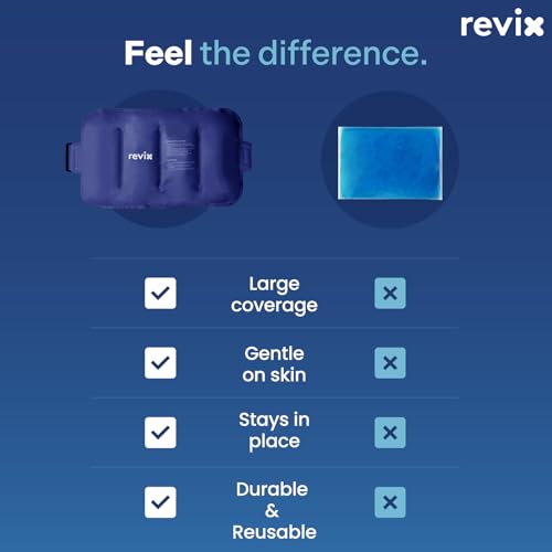 REVIX Ice Pack for Injuries Reusable Gel for Lower Back & Shoulder, Navy