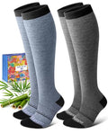 Cute Bamboo Viscose Compression Socks for Women - color: Gray Navy, size: Large-X-Large