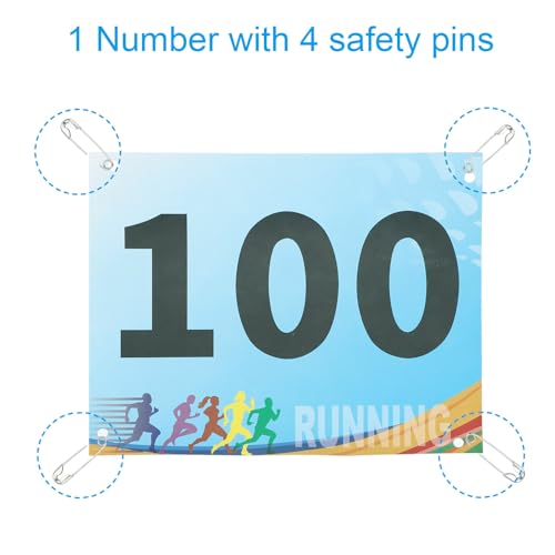 PATIKIL Tearproof Running Bib Numbers, Race Competitor Numbers - size: 7x6 Inch, style: 1-100