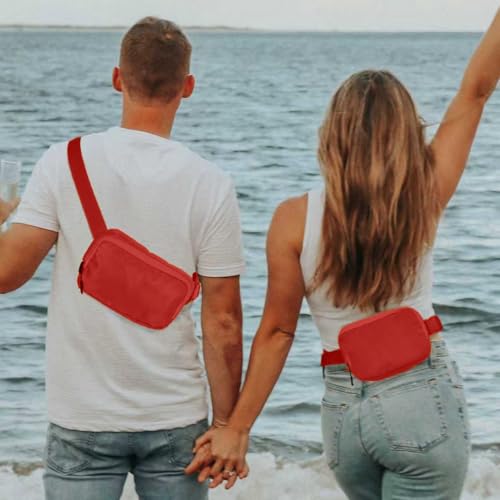 Amazerbst Belt Bag, Fanny Pack, Everywhere Belt Bag,40 Inch Adjustable Strap, for Women and Men,Waterproof - color: Orange