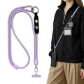 Adjustable Crossbody Phone Lanyard with Hanging Loops - color: Purple