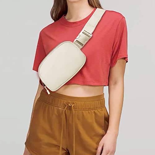 Amazerbst Belt Bag, Fanny Pack, Everywhere Belt Bag,40 Inch Adjustable Strap,for Women and Men,Waterproof - color: Beige