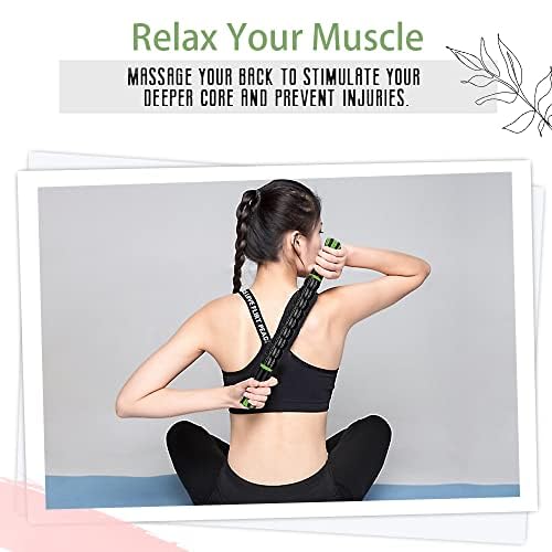 Muscle Roller, Muscle Roller Stick Lipo Roller Lymphatic Massager Muscle Roller for Legs Massager Roller for Muscles Deep Tissue, Lymphatic Drainage, Lipo Massager After Surgery Roller, Black/Green - color: Black/Green