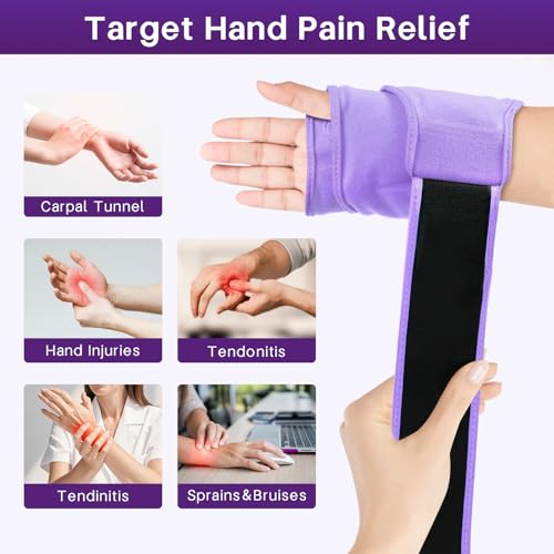 Wrist Ice Pack Wrap for Carpal Tunnel, Gel Ice Packs for Injuries Reusable - color: Purple
