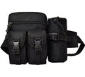 Hiking Waist Fanny Pack With Water Bottle Holder Running Waist Hip Belt Bag Motorcycle Bike Pouch Shoulder Bag - color: Black