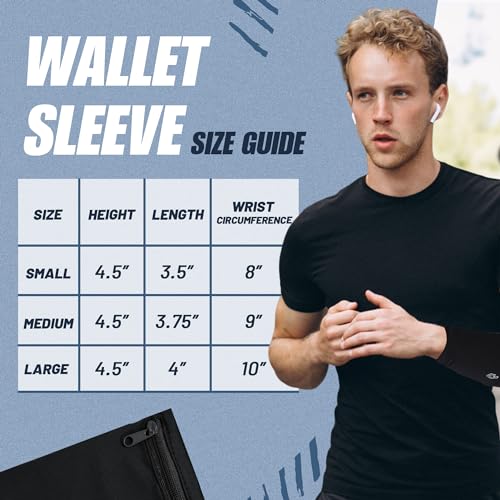 Wallet Sleeve, Wallet Wristband - Anti-Pickpocket -RFID Anti-theft - Lightweight -Perfect for Travel, Running, Hiking,3 Pack - size: Medium