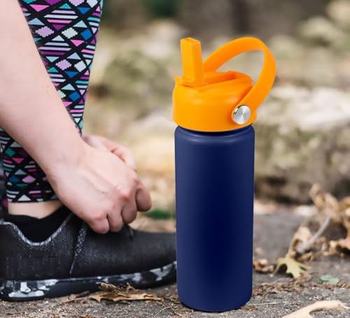 RRegeny Straw Lid for Hydro Flask Wide Mouth 32 40 oz, Lids with Flexible Handle compatible with HydroFlask, Replacement Sports Flex Cap Wide Mouth Top - color: Starfish orange