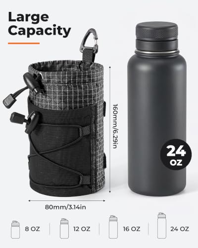 HowFly Backpack Water Bottle Holder for Backpack Straps Bottle Holder Pouch - color: Black