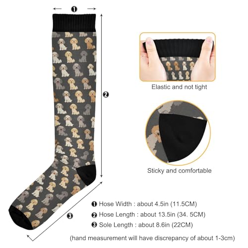 Snowflake Red Christmas Compression Sock for Women Men Funny Support Knee High Socks Running,Nurses,Travel - color: Multicolor
