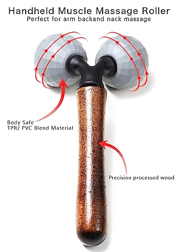 Relax Massage Roller - Body Massage Tools Myofascial Trigger Points Reduce Muscle Soreness Tightness Leg Cramps for Circulation, Stress, Arthritis and Hand Pain Relief & Recovery (Grey) - color: Grey