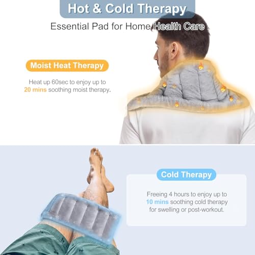 SuzziPad Microwave Heating Pad for Muscle Soreness Fatigue, 7"X16", Gray - color: Gray