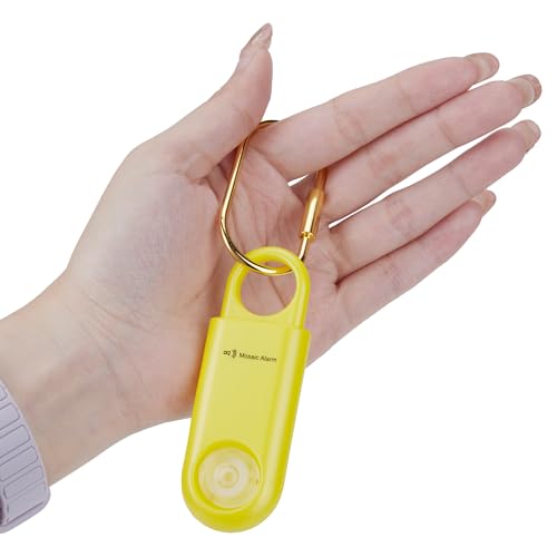 130db Personal Safety Alarm with Ultra Bright Strobe Light. Lemon Yellow - color: Lemon Yellow, style: Button cell