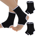 2 Pair Kids Ankle Brace Stabilize Joints, Child Ankle Support Compression Sleeves,Knitted Ankle Support Brace Ankle Sleeve for Jogging Running Gymnast Fitness 7-12 Years Boys Girls (Black&White) - color: Black&White