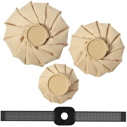 Ice Packs for Injuries Reusable, 3 Sizes, Khaki - color: Khaki