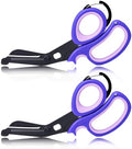 MEUUT Trauma Shears with Carabiner 7.5 Inch 2-Pack Medical Scissors - color: Purple/Purple+purple/Purple
