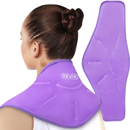 REVIX Neck Ice Pack Wrap Cervical Ice Pack Reusable for Neck and Shoulder - style: Neck Purple-1 Pack