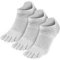 VWELL Toe Socks for Men Women COOLMAX Athletic Running Ankle Socks (3Pairs) - color: White, size: Medium