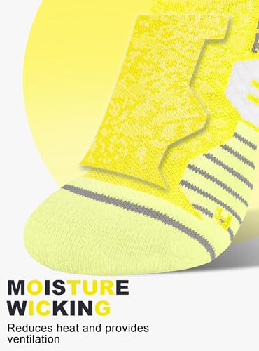 Trusiel Ankle Compression Socks for Women Running Moisture Wicking 5 Pairs - color: Pink Yellow Purple, size: 6-9